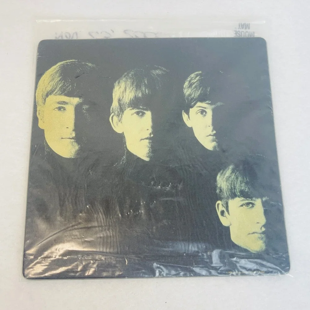Apple Corps The Beatles Mouse Pad Black Yellow 1996 Band Graphic Like New